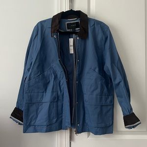 J Crew Delphinium Blue Waxed Cotton New Barn Jacket